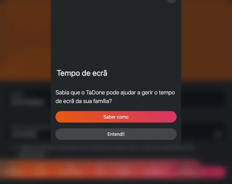 O editor de perfil de um membro da família.