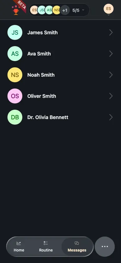 Full-screen conversation list on mobile