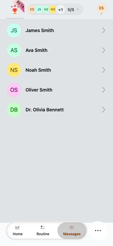 Full-screen conversation list on mobile