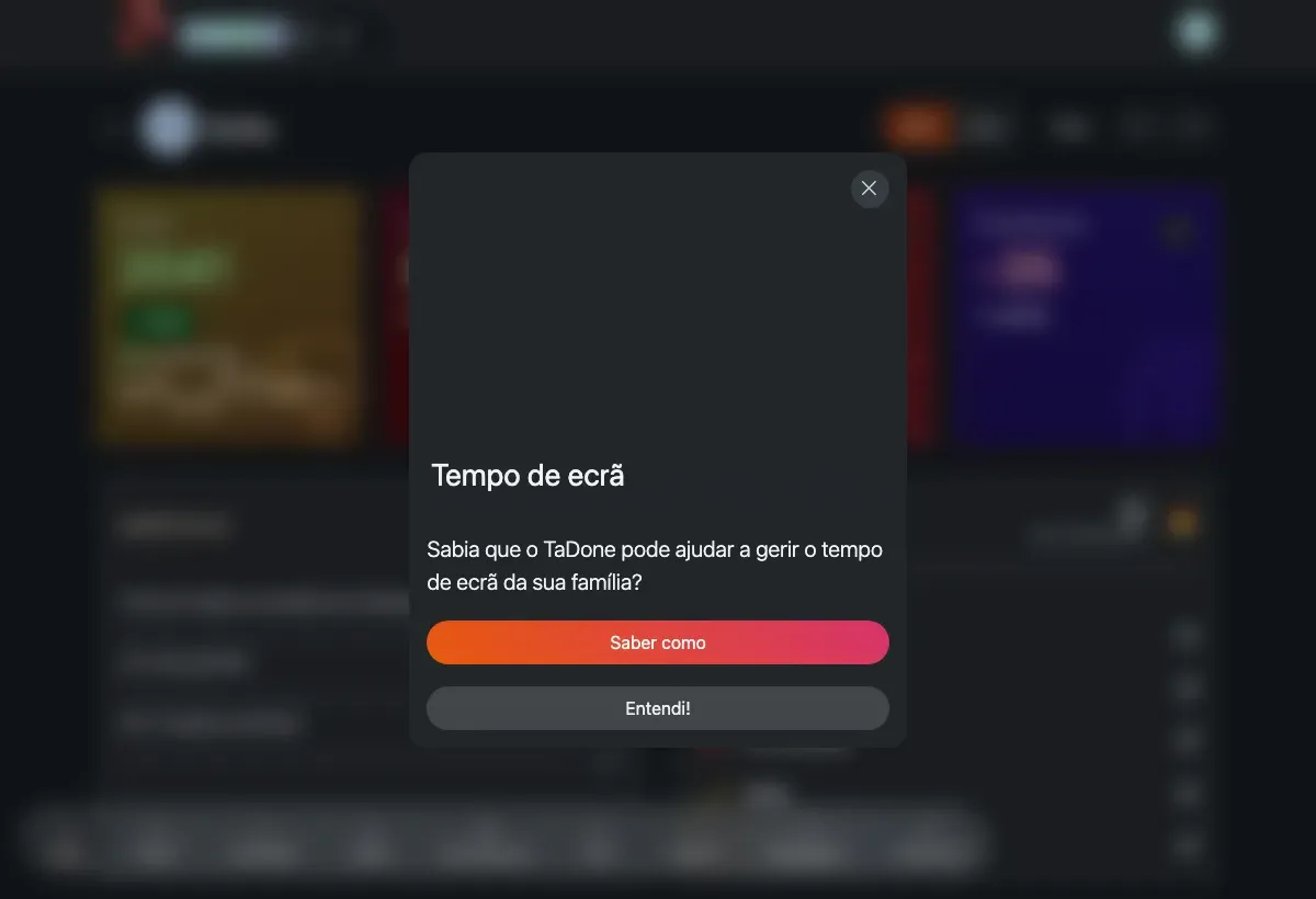 O painel de um membro: os cartões Pontos, Tarefas, Ações e Recompensas por cima dos painéis Missões do dia e Sequências.