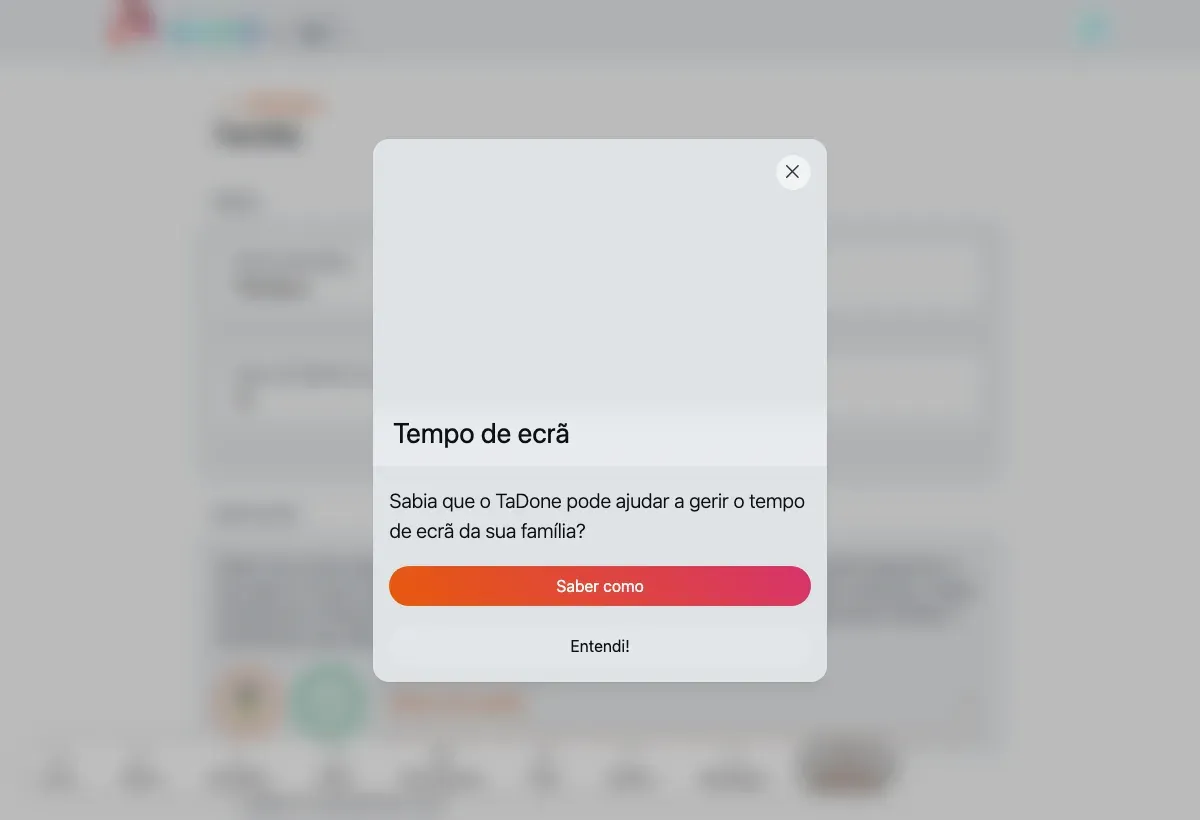 Definições da família com os campos de nome e valor em pontos.