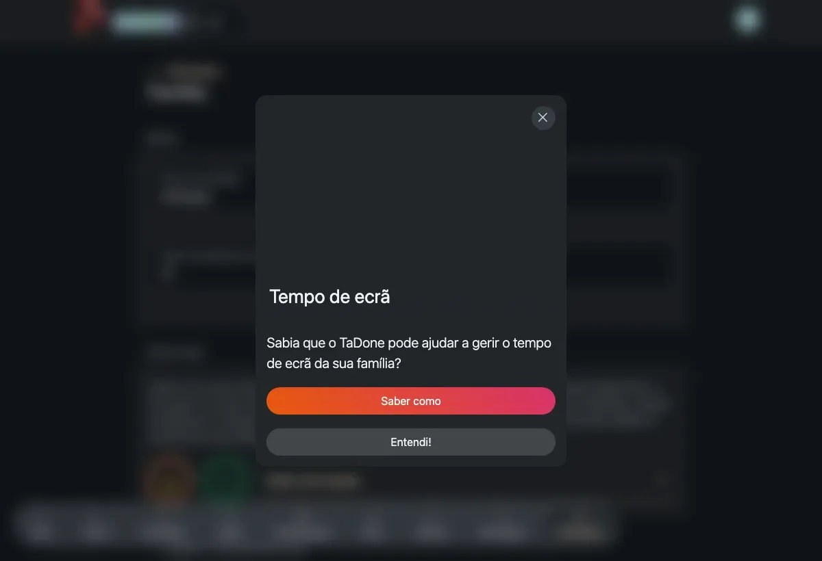 Definições da família com os campos de nome e valor em pontos.