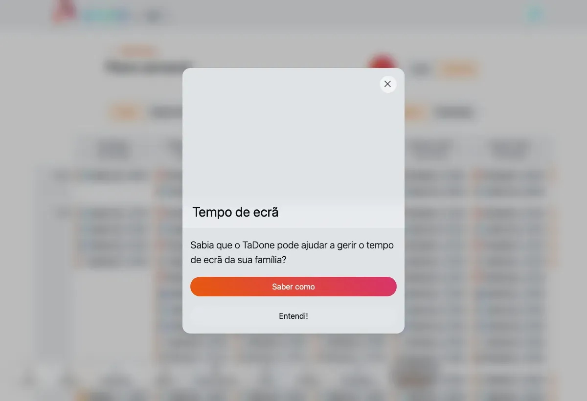 O plano semanal da rotina na vista de grelha da Semana.